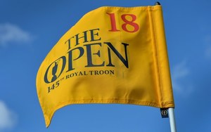 '18 British Open Flag Signed by Francesco Molinari