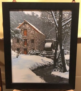 34. Grist Mill in Winter, Framed Print