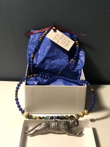 Blue & Gold Tiger Necklace