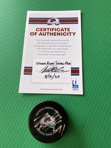 CO Avalanche - Signed Puck - Nazim Kadri