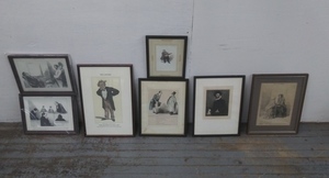 LOT of 7 Smaller Framed Prints, Various