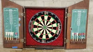 Kings Arms Gently Used Winmau Dart Cabinet Set