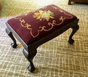 Wooden Needlepoint Footstool /#62