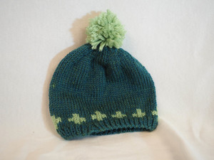 269: Child's Green Patterned Hat