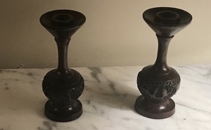 Candlesticks - Hand Carved