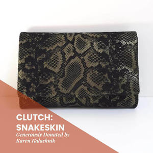 Clutch: Black & Gold Snakeskin