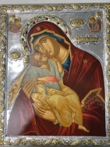 Icon of Panagia-22k Gold Plated/Pure Silver Coated