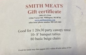 Party Rental Certificate