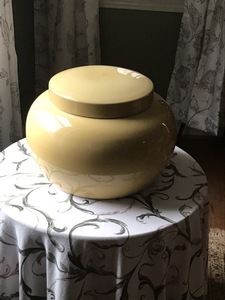 Ceramic pottery bowl-yellow glazed-handmade