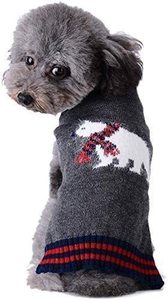 Winter Grey Polar Bear Dog Sweater Sz Small