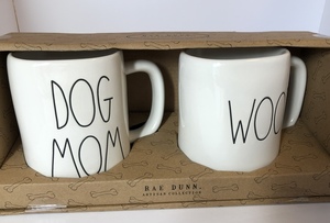 Rae Dunn Dog Mom & Woof Mug Set