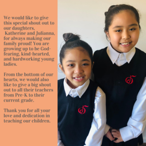 To Katherine and Julianna - The Contreras Family