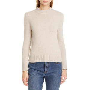 Cashmere Crop Sweater in Sand Melange