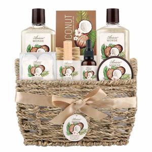 Bath & Shower Spa Basket Gift Set, Coconut Scent