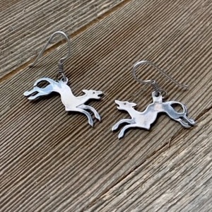 Black Horse Design Sterling Silver Earrings