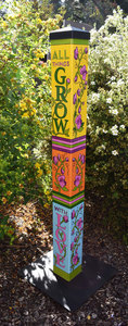 Hand Painted Garden Art Pole