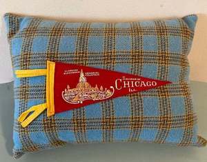 Vintage Chicago Buckingham Fountain Pennant Pillow