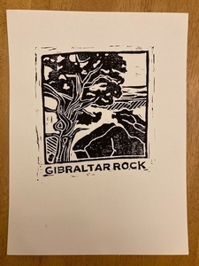 Gibraltar Rock Tree Linocut Print