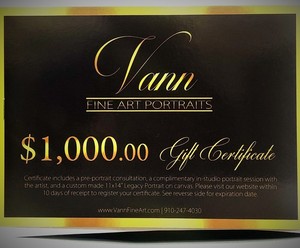 $1,000 Gift Certificate to Vann Fine Art Portraits