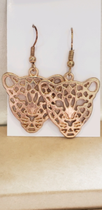 Earrings - Golden Cat