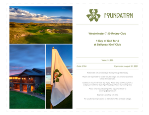 1 Day of Golf for 4 at Ballyneal Golf Club