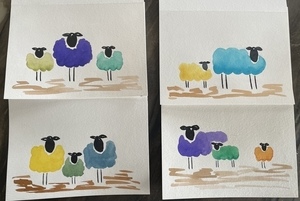 Watercolor Sheep Notecards