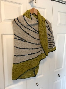 Alpaca blend hand-knit shawl