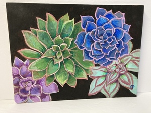 Succulents painting Acrylic on canvas