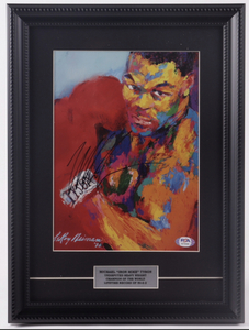 Mike Tyson Signed Custom Framed LeRoy Neiman