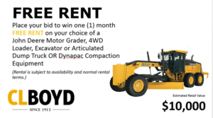 1 Month Rental of Equipment from CL Boyd