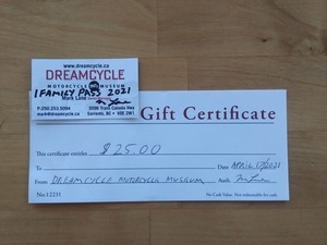 $25 Gift Certificate and Family Pass to Museum