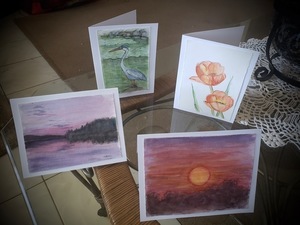 Handpainted, Watercolour Art Cards