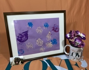 D1 Purple 8.5 x 11 canvas with paw prints