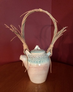 H18: Teapot -- Hand carved with Reed Handle