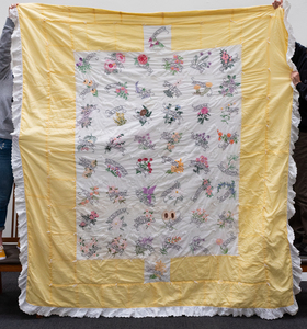 State Flower Embroidered Quilt