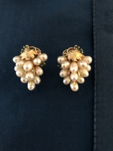 Yellow Gold Emerald Freshwater Pearl Earrings