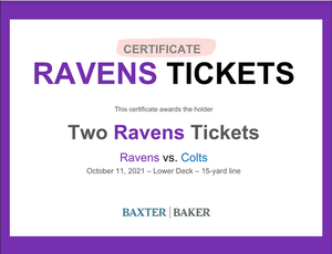 Ravens Tickets vs. Colts - Lower Deck