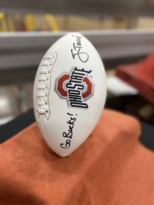 Autographed football by JimTressel