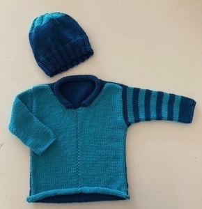 Craft - Hand Knitted Baby Blue Sweater