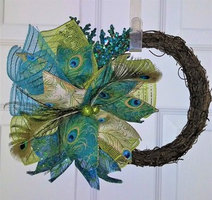 #77 - Beautiful Grapevine Peacock Wreath