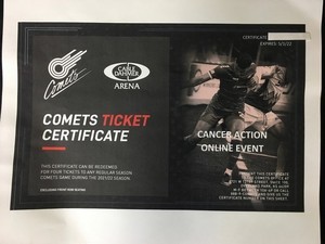 2079 - Comets Ticket Certificate ($150 Value)