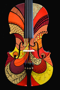 Decorated Violin by Bev Taylor