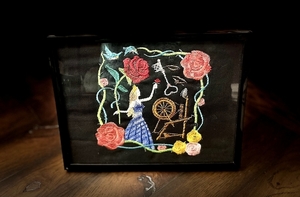 061 Embroidered Sleeping Beauty Scene