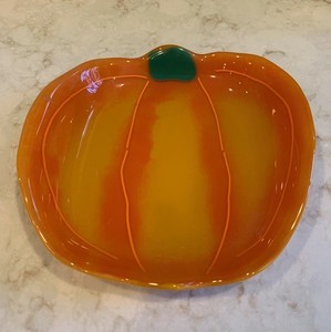 029 Handmade Glass Pumpkin Bowl