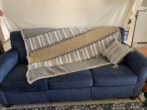 028 Hand-knit Afghan & Pillow