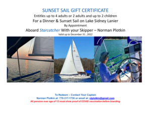 Sunset Sail & picnic dinner on 28' Starcatcher