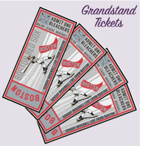 Four (4) Grandstand Red Sox Tickets