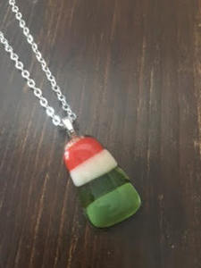 Multicolor Fused Glass Pendant Item CK13