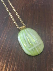 Celadon Green Fused Glass Pendant - item CK20