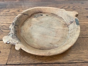 Handcarved Round Wooden Platter